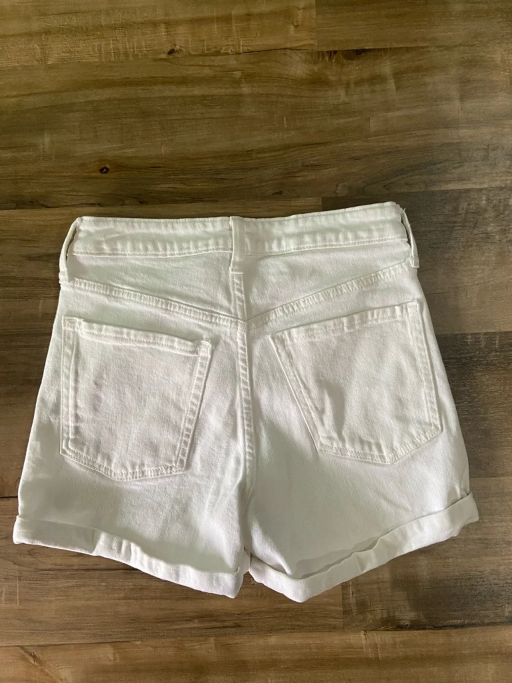 White Women's Cuffed Denim Shorts